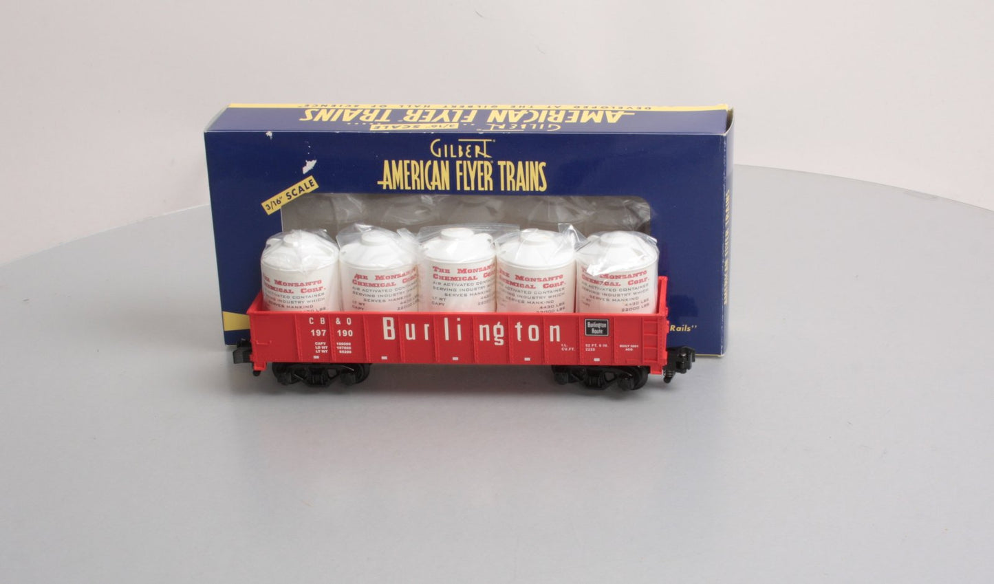 American Flyer 6-48525 S Scale Burlington Northern Gondola With Cannisters LN/Box