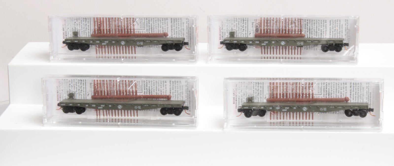 Micro-Trains 99300062 N U.S. Army Flat Car w/Tank Load Runner Pack (Set of 4) LN/Box