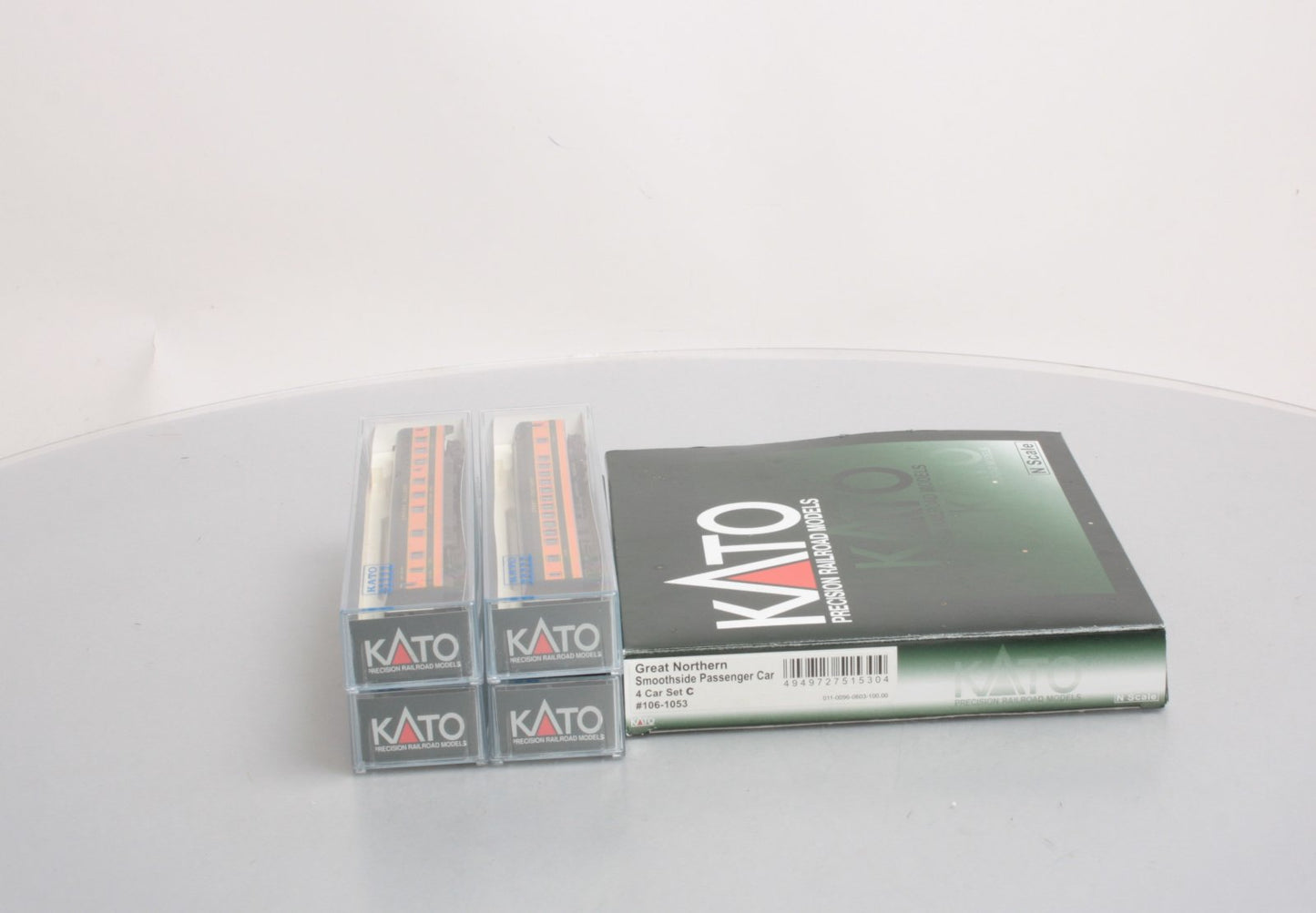 Kato 106-1053 N Scale Great Northern Smoothside Passenger 4-Car Set (Set C) LN/Box