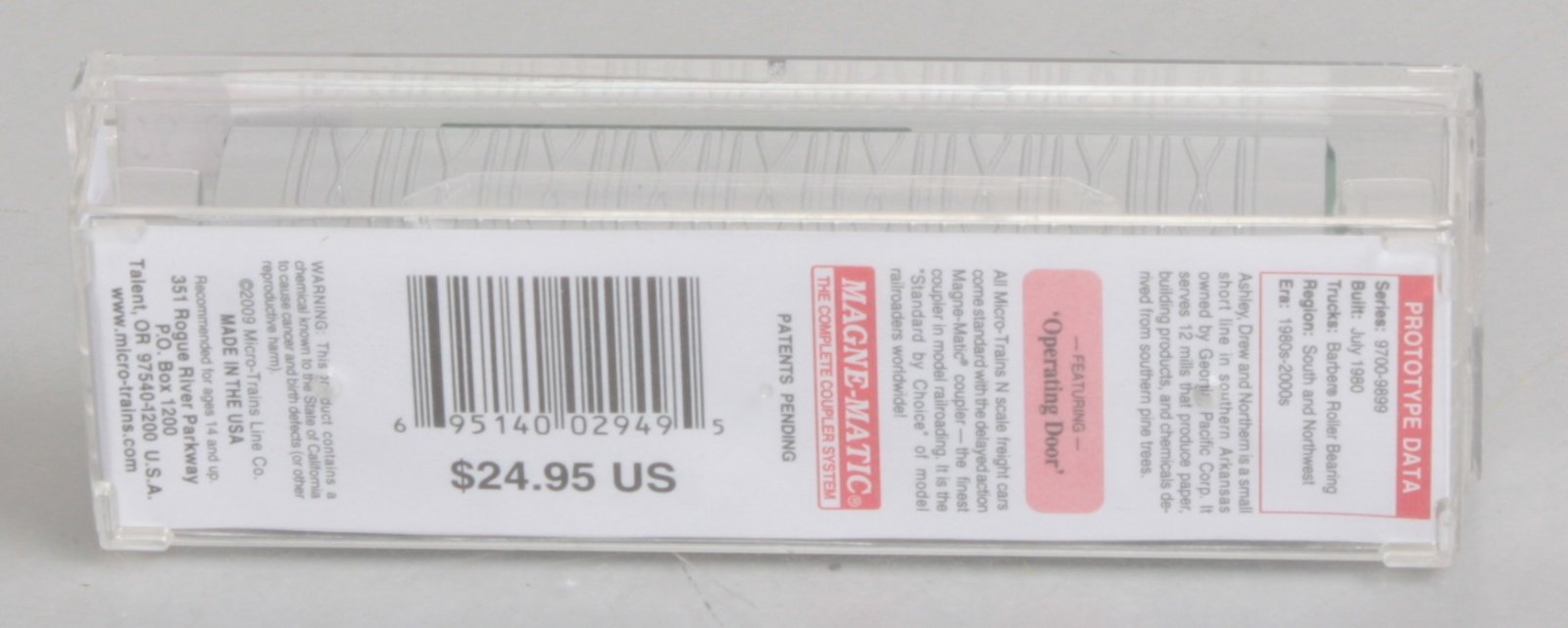 Micro-Trains 02500590 N Ashley, Drew & Northern 50' SD Rib Side Boxcar #9684