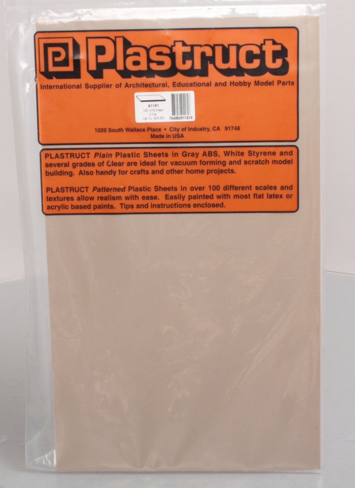 Plastruct 91161 7" x .020" x 12" Red Clay Styrene Sheet (Pack of 2)