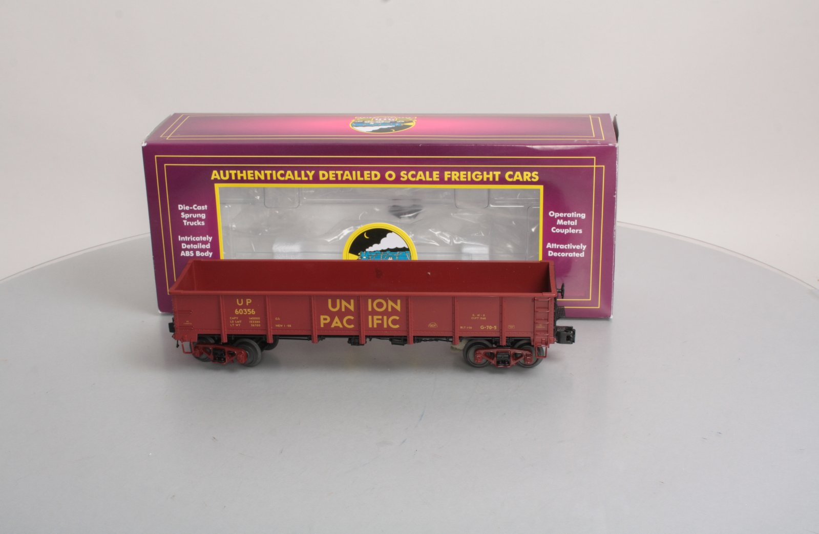 MTH 20-98935 O Gauge Union Pacific 55 Ton All Steel Drop-Bottom Gondola #60356