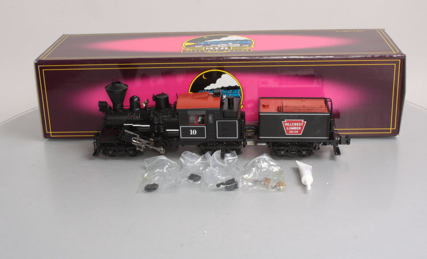 MTH 20-3039-1 O Gauge Hill Crest Lumber Co. Climax Logging Locomotive #10 w/PS2 EX/Box