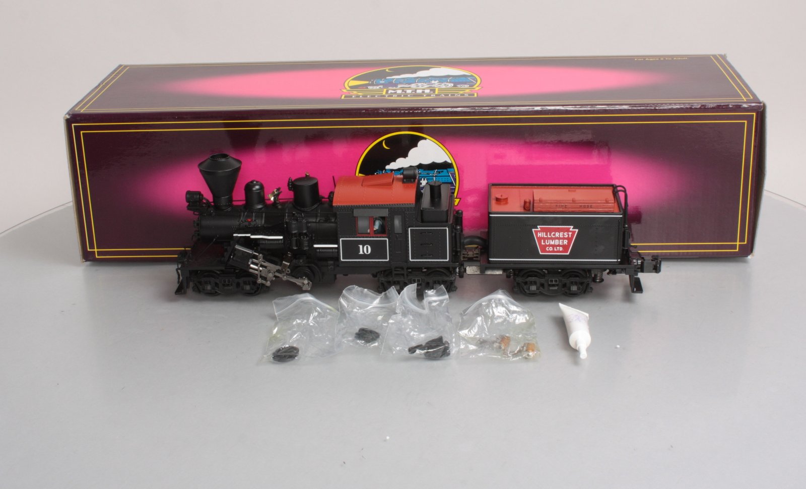 MTH 20-3039-1 O Gauge Hill Crest Lumber Co. Climax Logging Locomotive #10 w/PS2 EX/Box