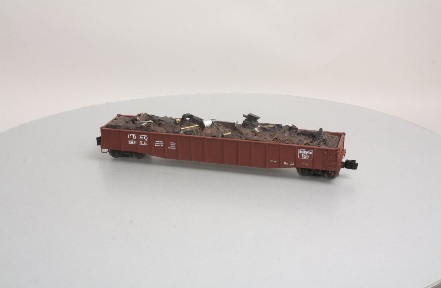 Lionel 6-82863 O Chicago, Burlington & Quincey 52'6" Gondola with Load #8250