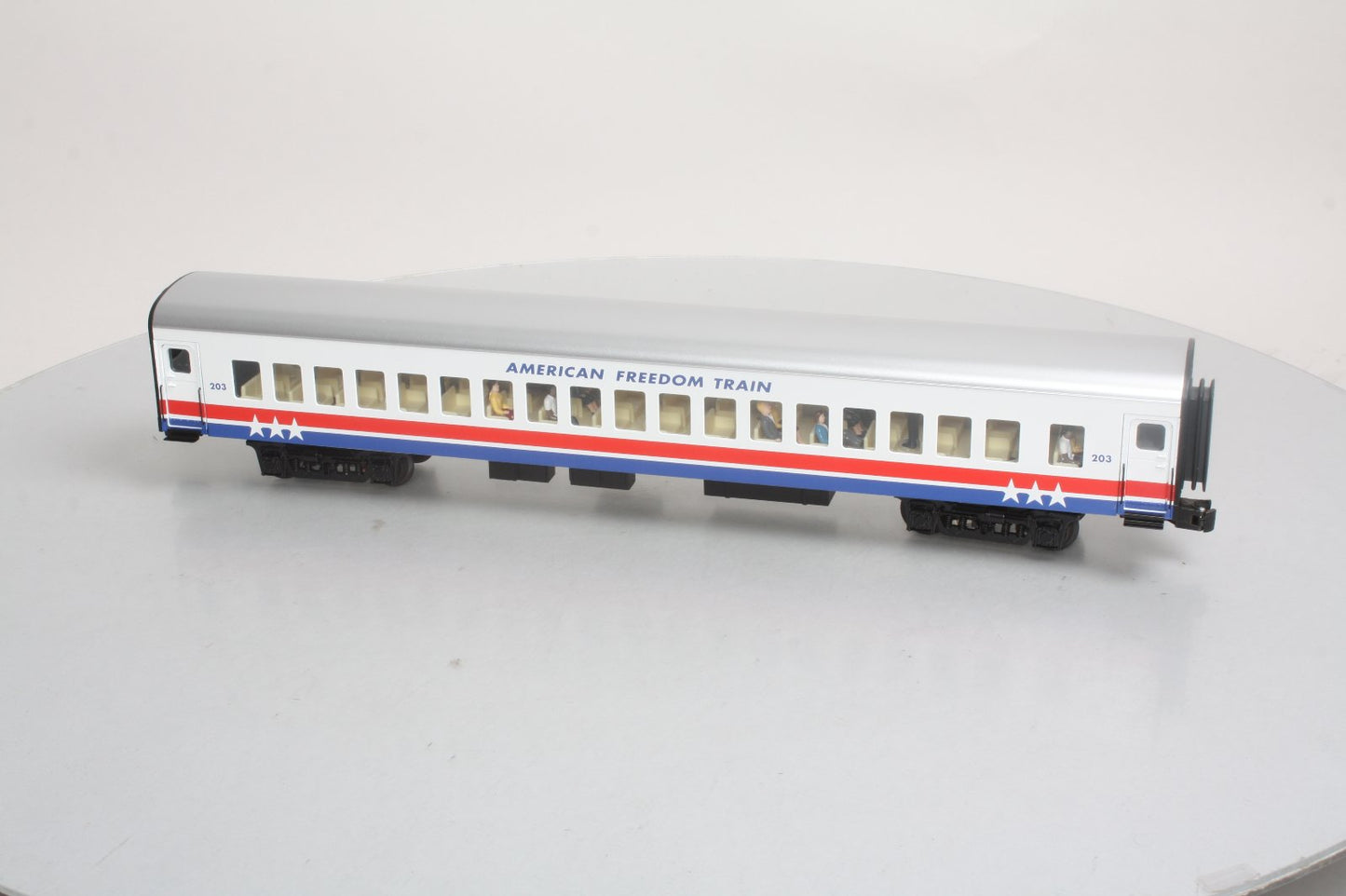 K-Line k4601-30203 O Gauge American Freedom Train 18" Aluminum Lounge Car #203 EX/Box
