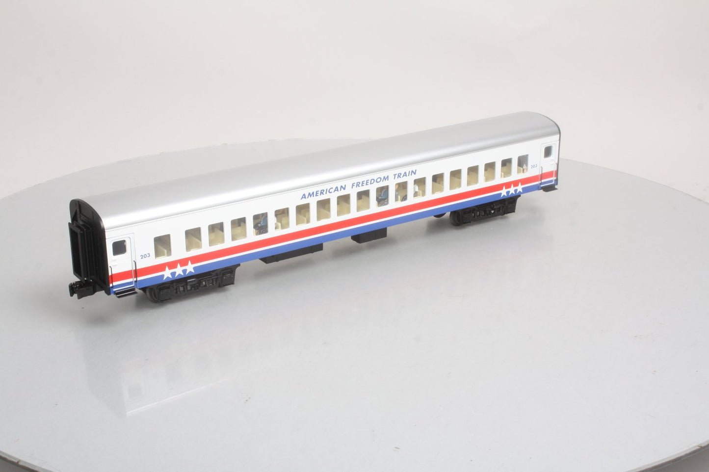 K-Line k4601-30203 O Gauge American Freedom Train 18" Aluminum Lounge Car #203 EX/Box