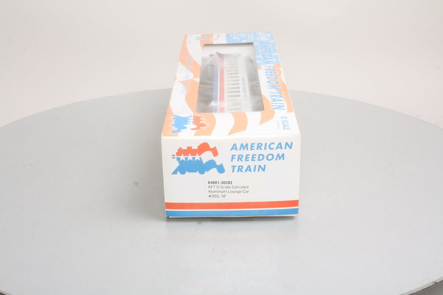 K-Line k4601-30203 O Gauge American Freedom Train 18" Aluminum Lounge Car #203 EX/Box