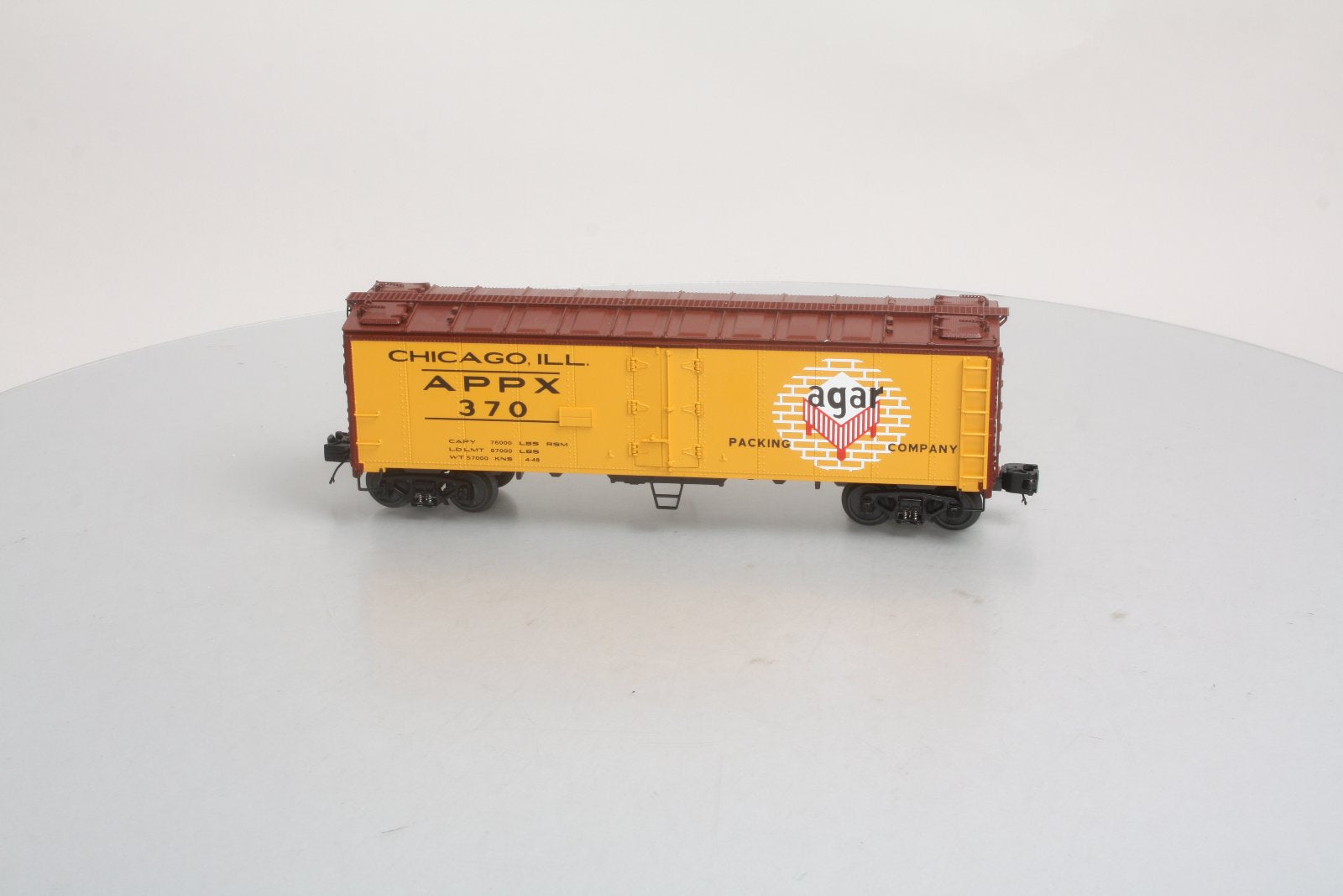 MTH 20-90224D Agar Packing Co Car#370 40' Steel Sided Reefer LN/Box