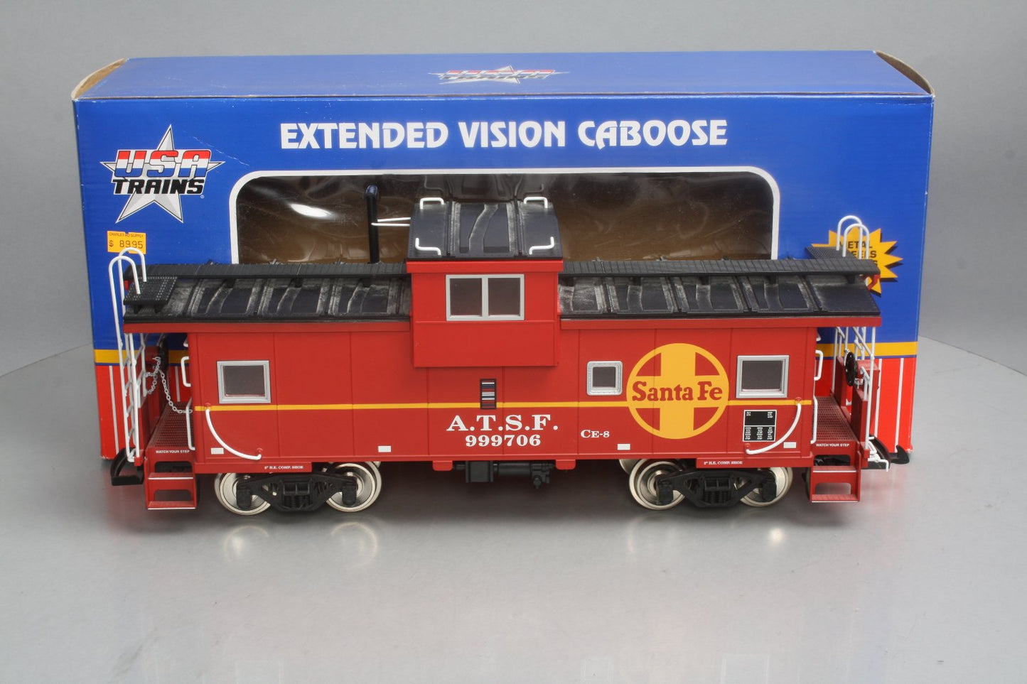 USA Trains R12101 G Santa Fe Extended Vision Caboose #999706 - Metal Wheels