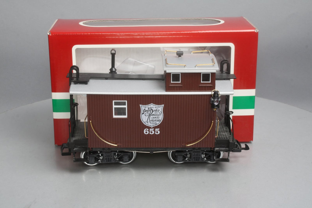 LGB 46655 G Scale Sandy River & Rangeley Lakes Railroad Caboose (Metal Wheels) LN/Box