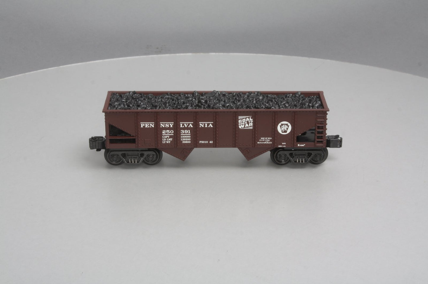 K-Line K622-1891 O Gauge Pennsylvania Railroad Hopper w/ Coal Load