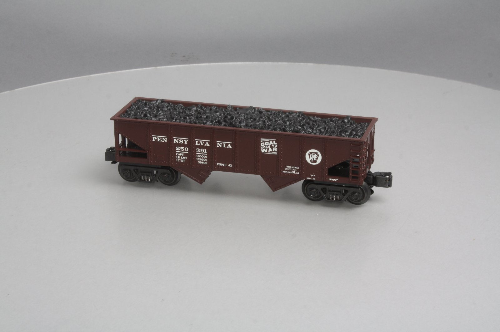 K-Line K622-1891 O Gauge Pennsylvania Railroad Hopper w/ Coal Load