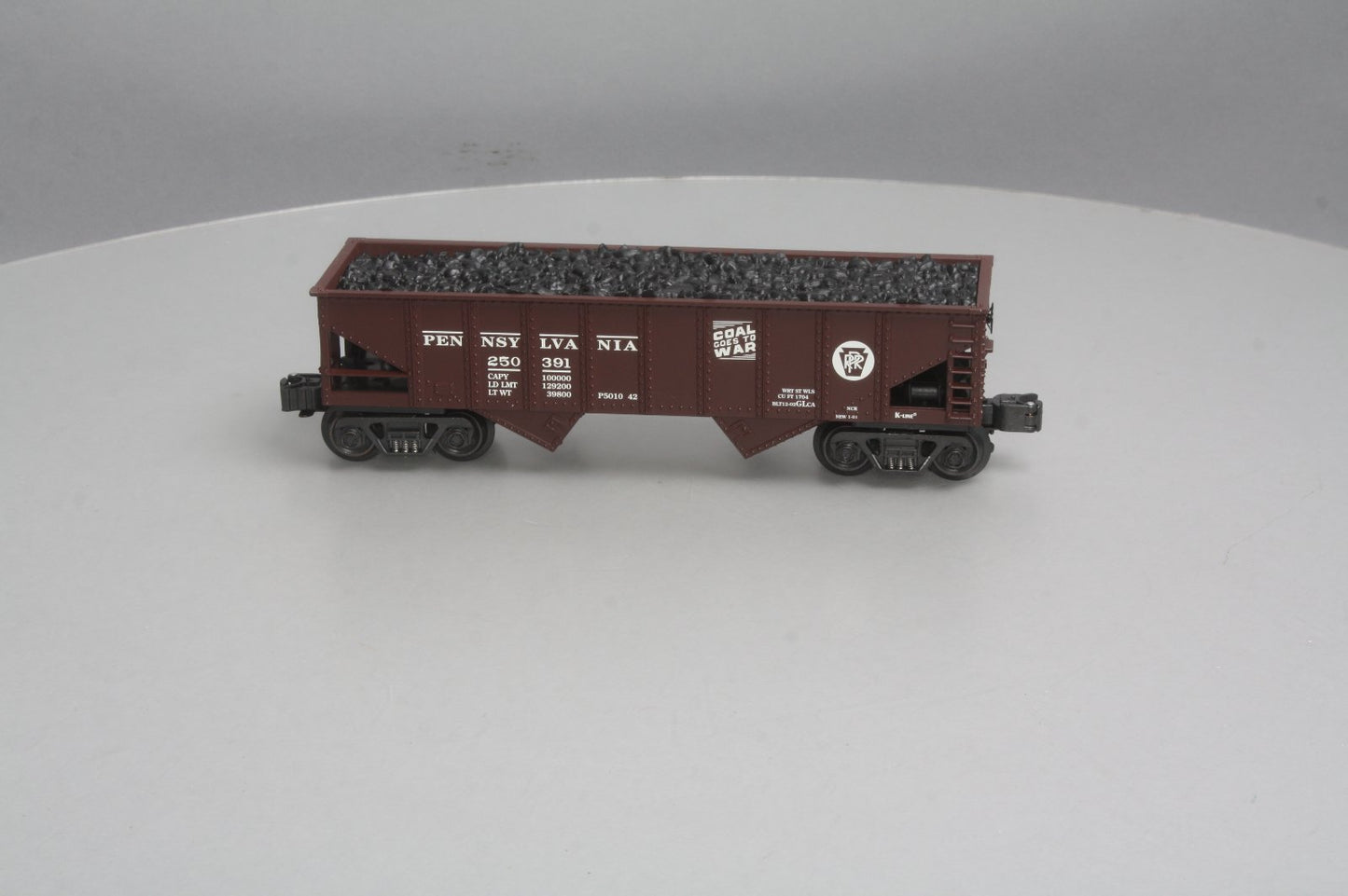 K-Line K622-1891 O Gauge Pennsylvania Railroad Hopper w/ Coal Load