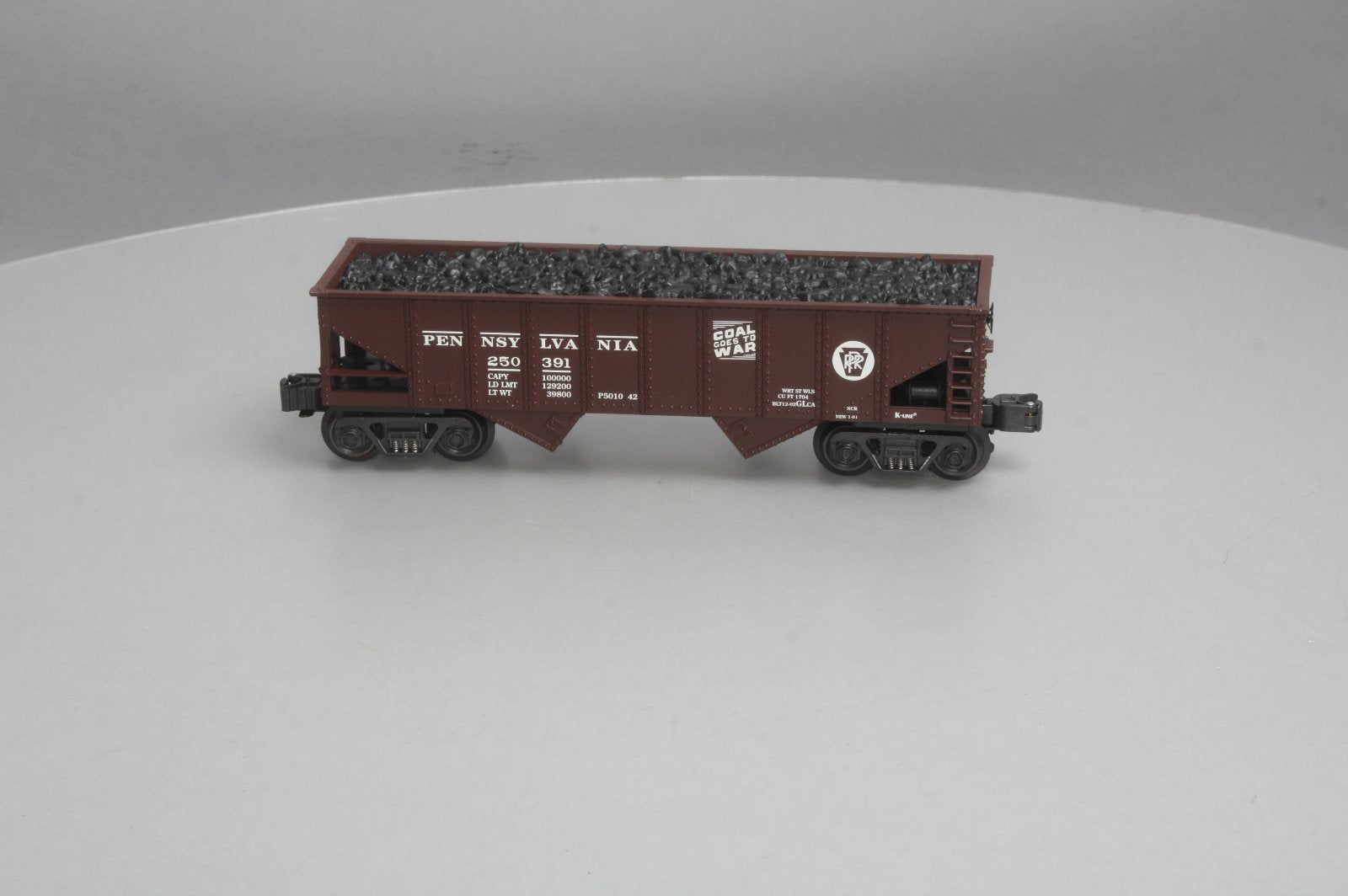 K-Line K622-1891 O Gauge Pennsylvania Railroad Hopper w/ Coal Load