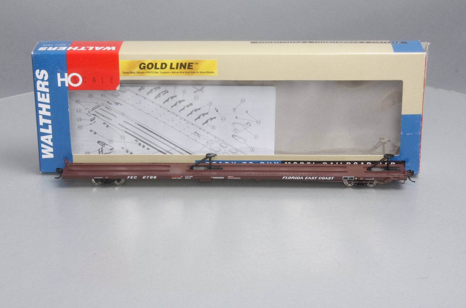 Walthers 40809 HO Florida East Coast 89' All Purpose Flat Car # 2786