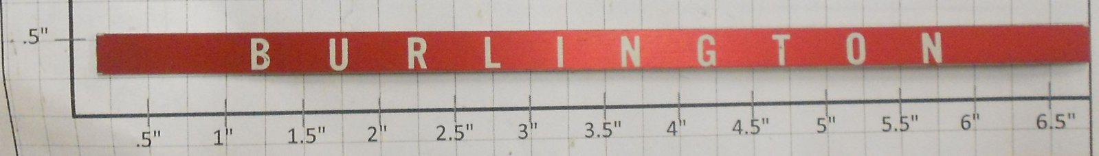 Lionel 9576-12 Red Burlington Passenger Car Nameplate