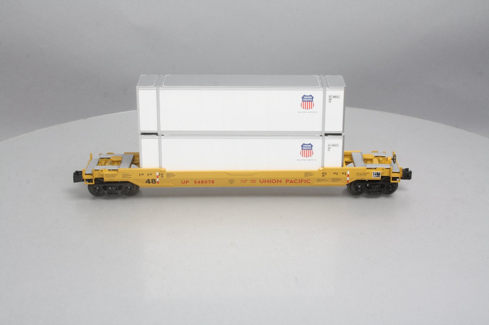 MTH 30-76468 O Gauge Union Pacific Husky Stack Car