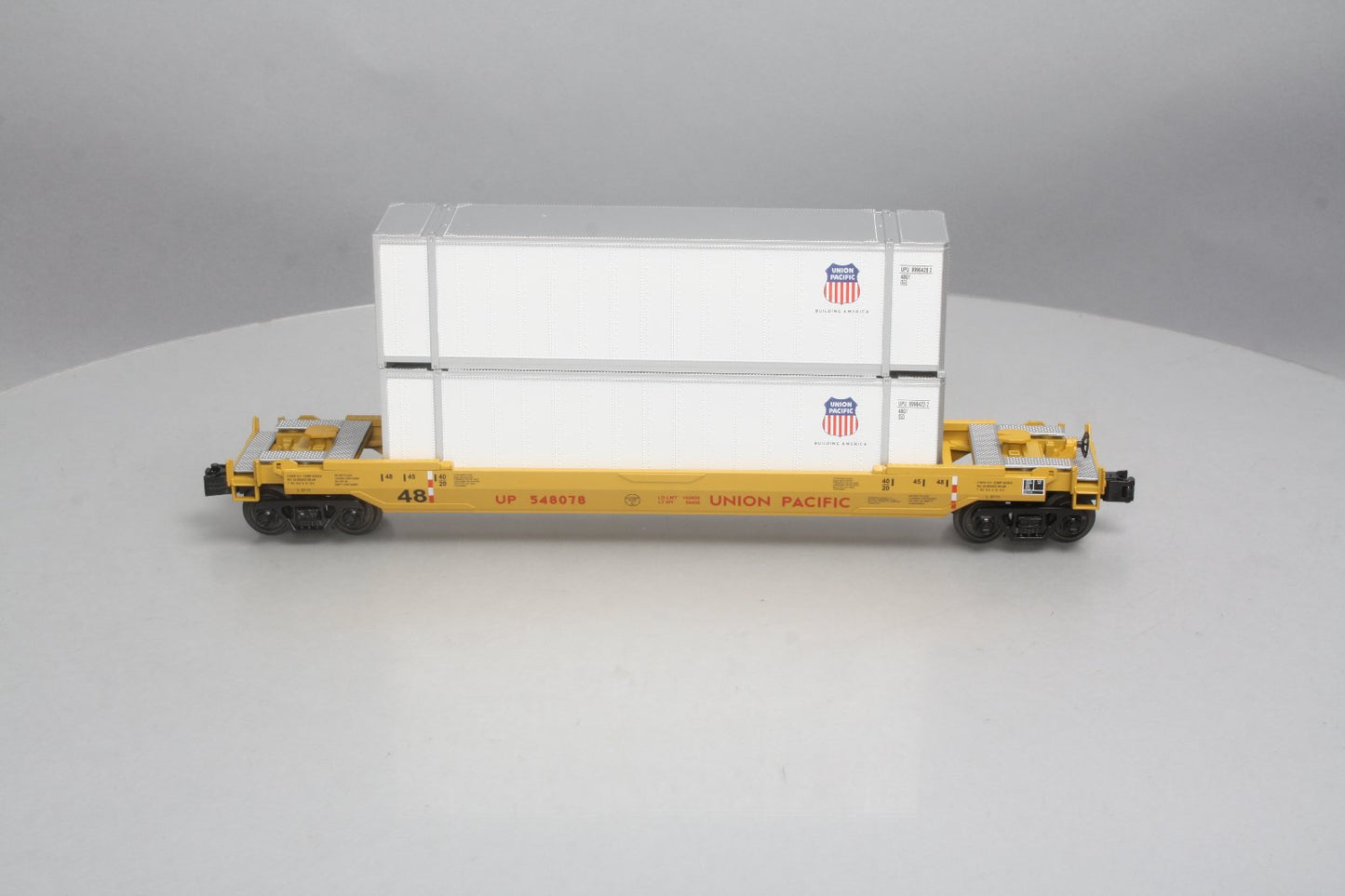MTH 30-76468 O Gauge Union Pacific Husky Stack Car