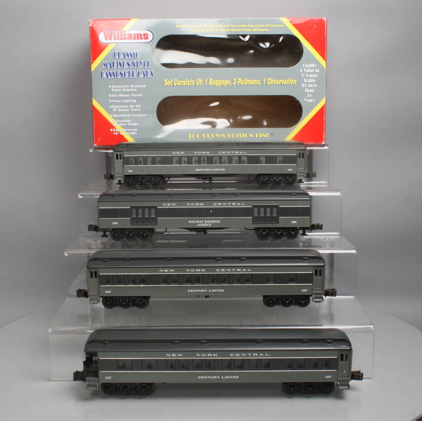 Williams M1012 New York Central 60's Madison 4-Car Set LN/Box