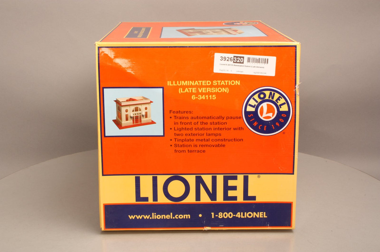 Lionel 6-34115 O Illuminated Station (Late Version)