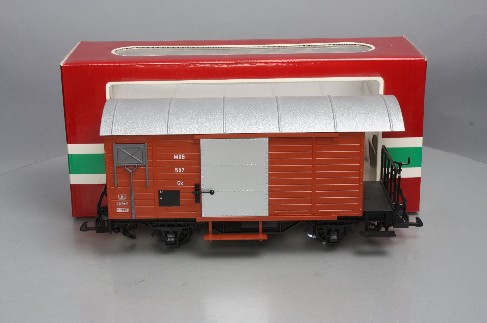 LGB 4027 G Scale Montreux Oberland Bernois (MOB) Steel Door Boxcar #557 NIB