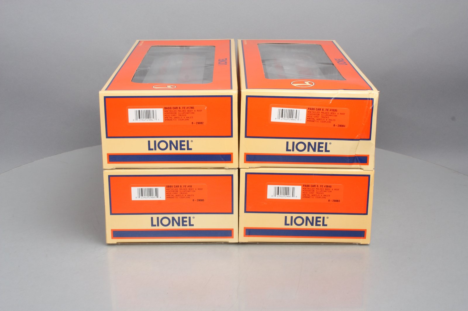 Lionel 6-29081 O AT&SF Baby Madison 4-Pack NIB
