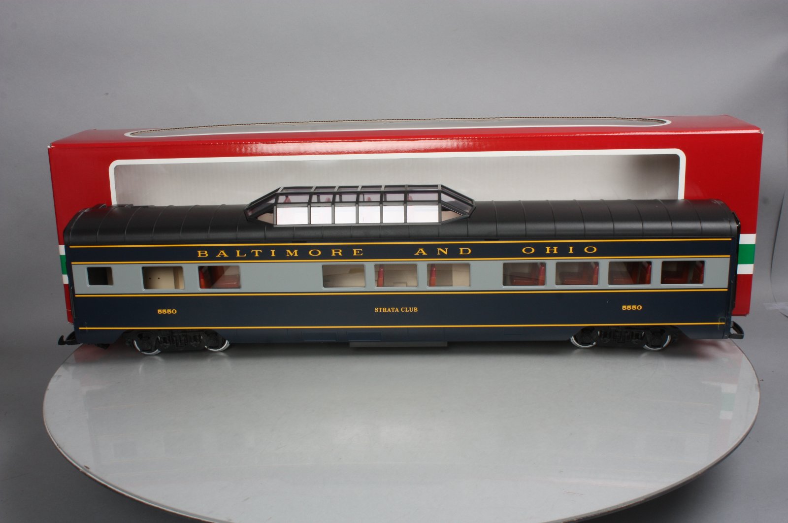LGB 35580 G Scale Baltimore & Ohio Observation Car- Metal Wheels LN/Box