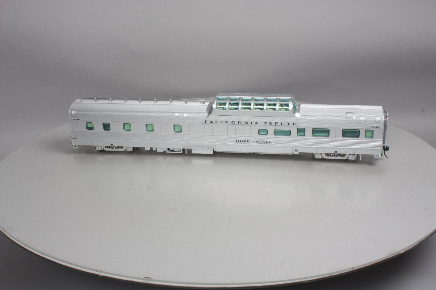 Atlas 3009006-1 Cali Zephyr CB&Q "Silver Lounge" Dorm-Buffet Dome Car (2-Rail) EX/Box