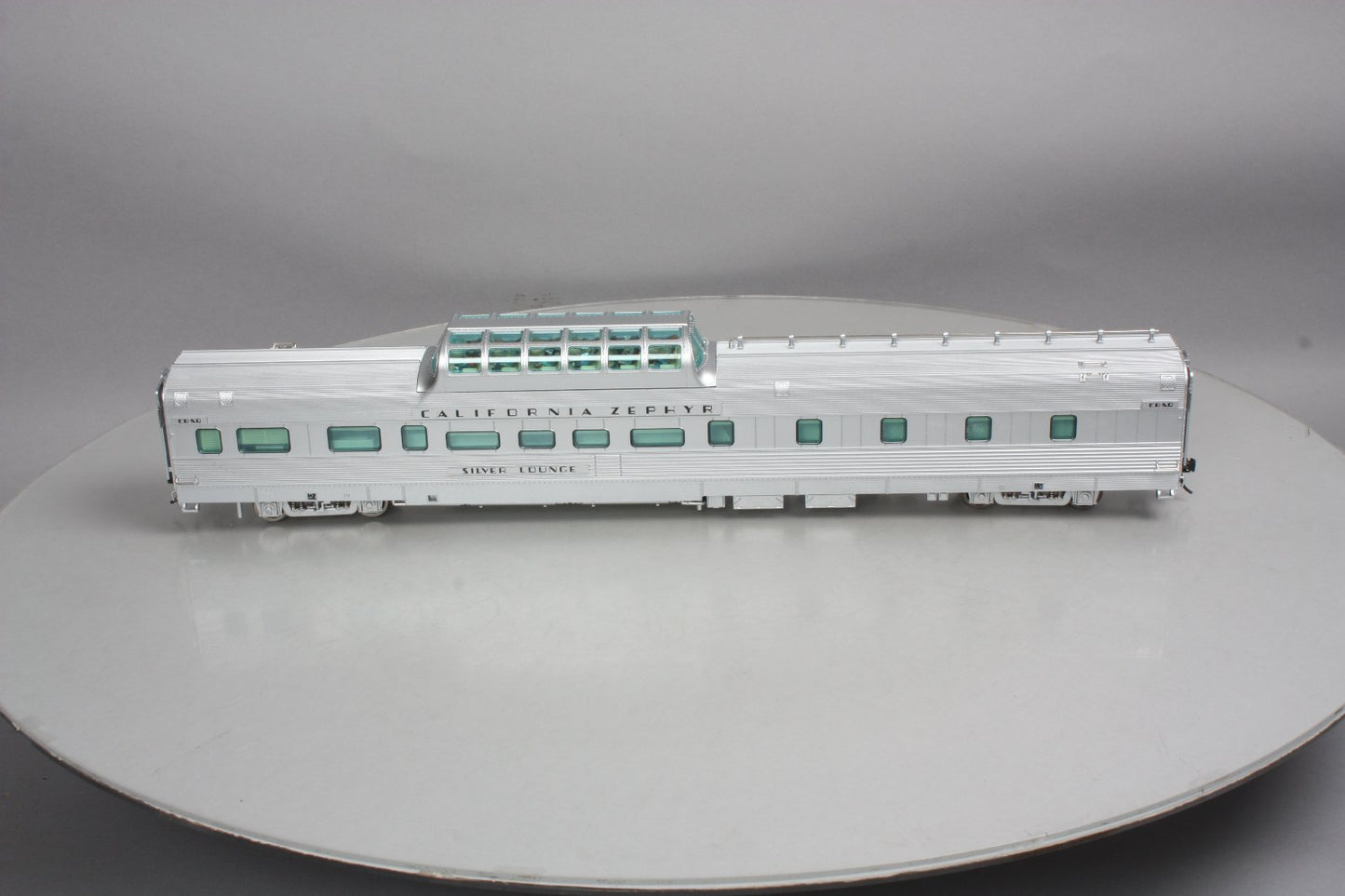 Atlas 3009006-1 Cali Zephyr CB&Q "Silver Lounge" Dorm-Buffet Dome Car (2-Rail) EX/Box