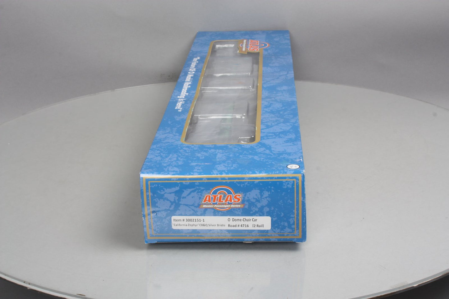 Atlas 3002151-1 O Chicago Burlington & Quincy "Silver Bridle" Dome Car [2 Rail] LN/Box