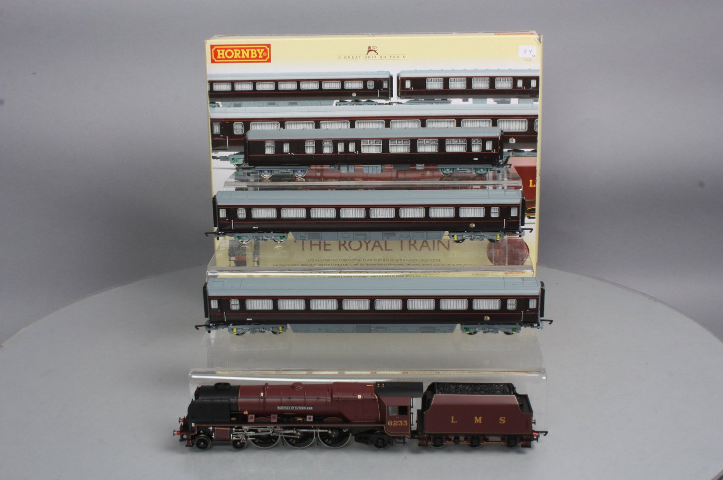 Hornby R2370 "The Royal Train" LMS 4-6-2 Princess Coronation Class & 3 Coaches LN/Box