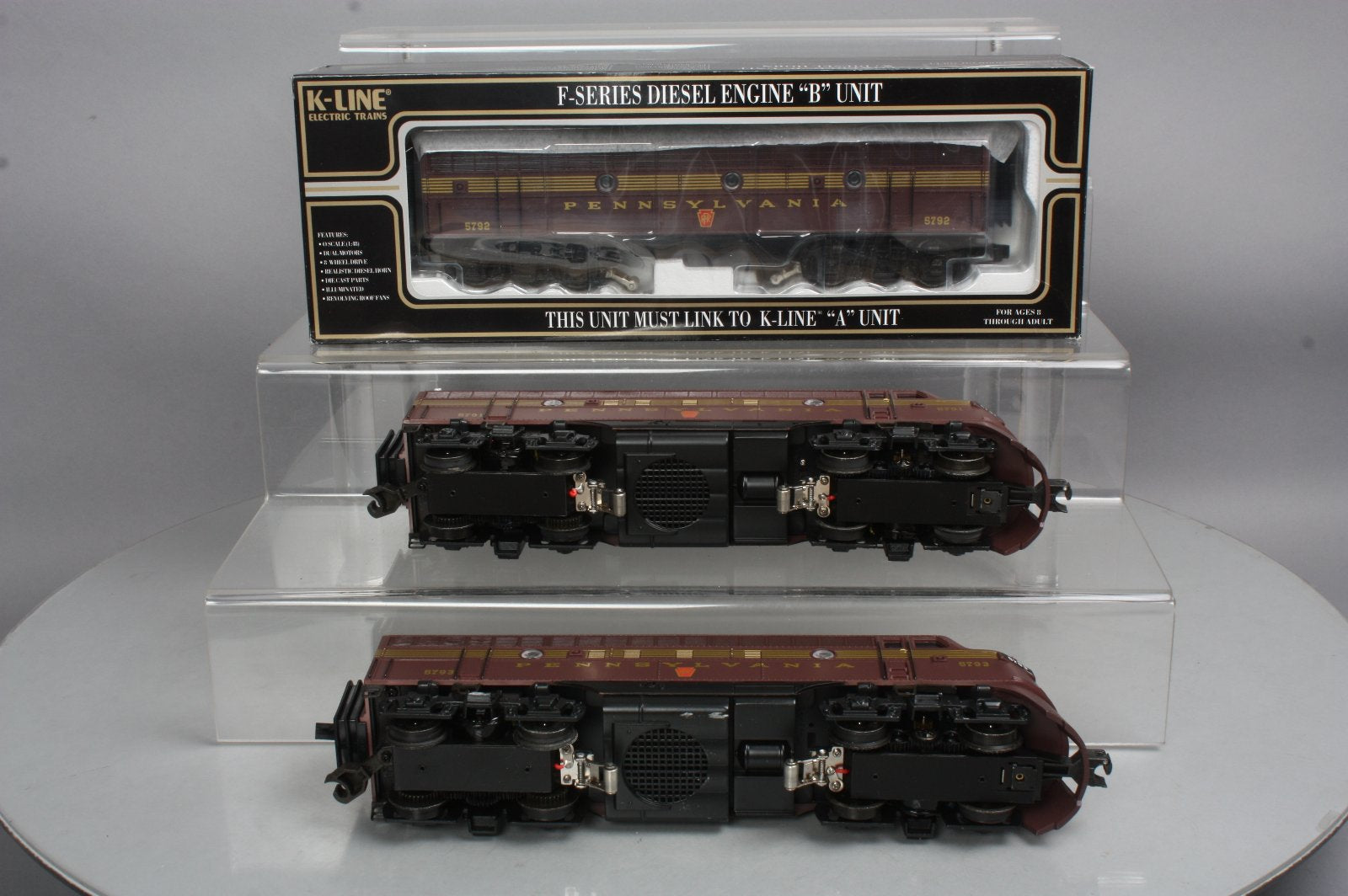 K-Line K25801 O Gauge Pennsylvania F7 ABA Diesel Set #5791/5792/5793 LN/Box
