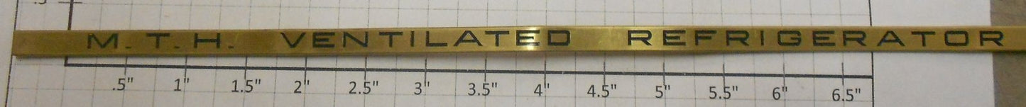 MTH 214R-10 MTH Brass Ventilated Refrigerator Nameplate
