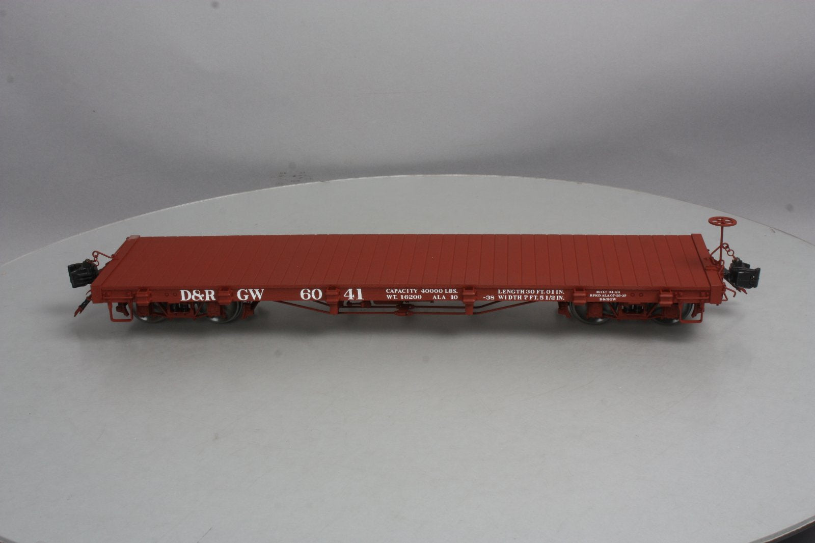 AMS AM31-342 Narrow Gauge 1:20.3 Scale D&RGW Flatcar - Metal Wheels LN/Box