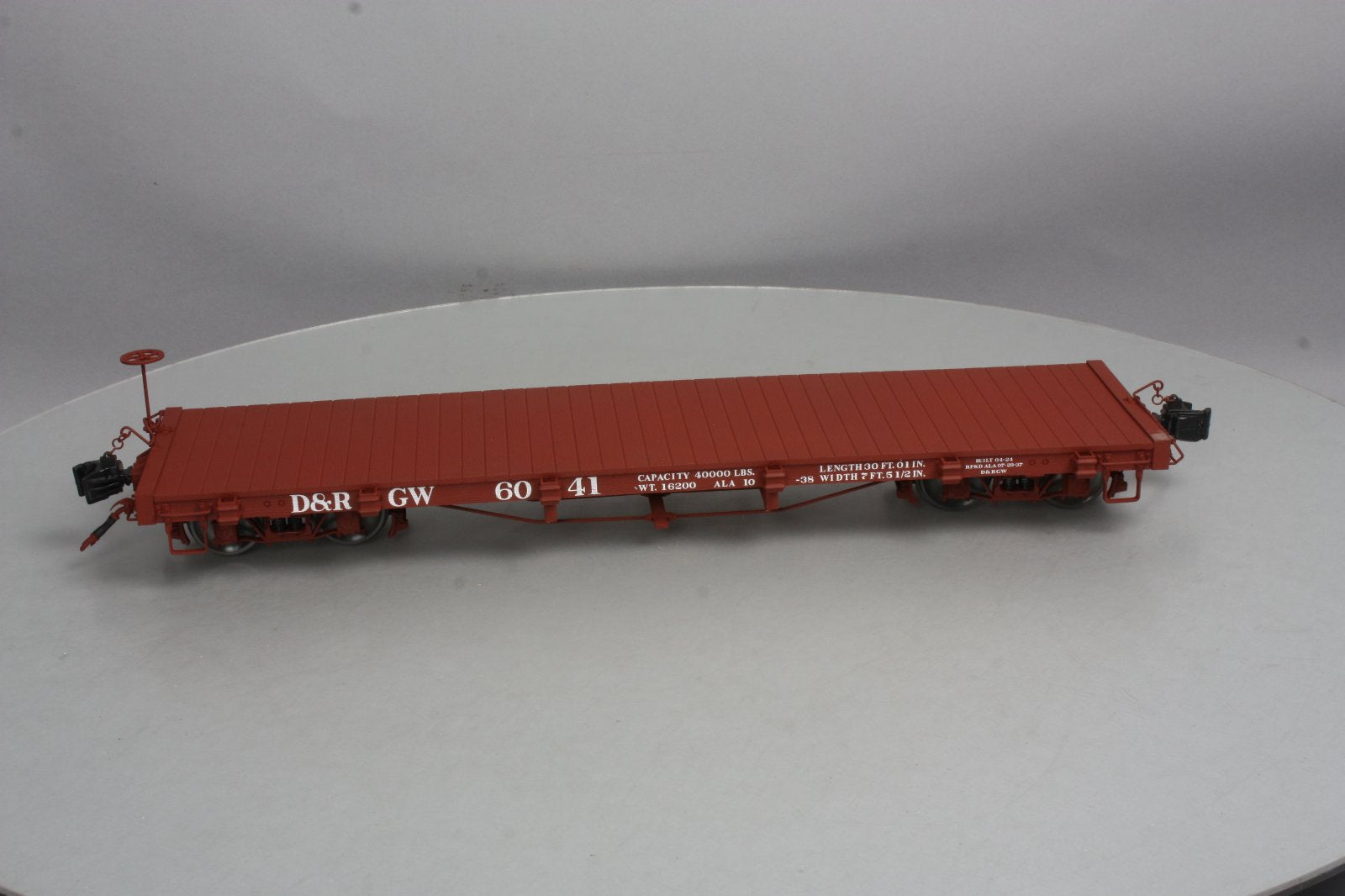 AMS AM31-342 Narrow Gauge 1:20.3 Scale D&RGW Flatcar - Metal Wheels LN/Box