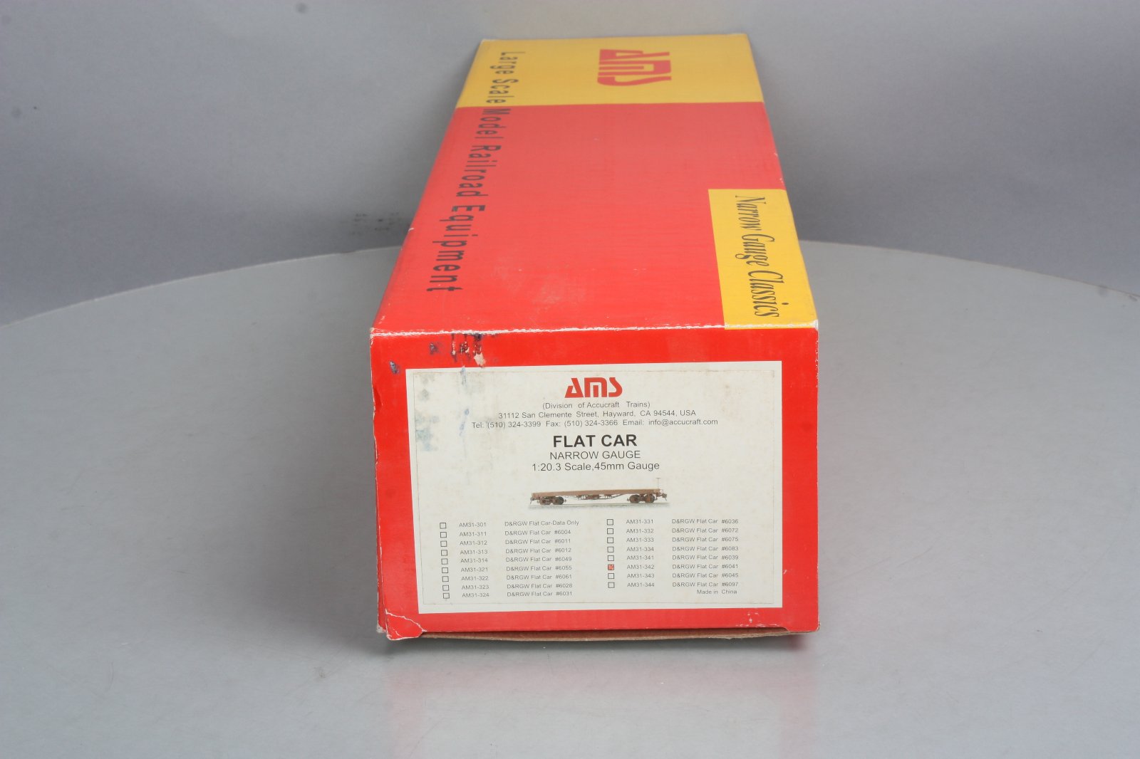 AMS AM31-342 Narrow Gauge 1:20.3 Scale D&RGW Flatcar - Metal Wheels LN/Box