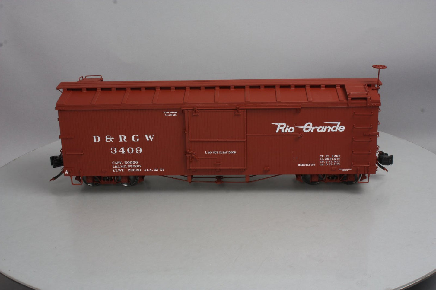 AMS AM31-117 G Scale D&RGW Boxcar #3409 (Metal Wheels) LN/Box