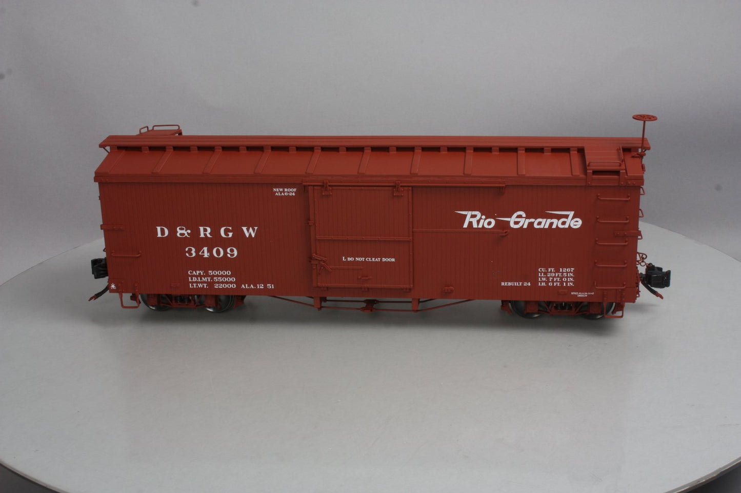 AMS AM31-117 G Scale D&RGW Boxcar #3409 (Metal Wheels) LN/Box