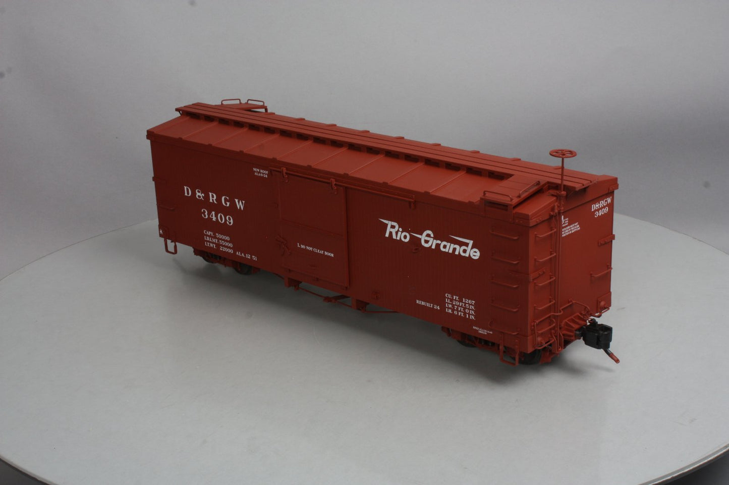 AMS AM31-117 G Scale D&RGW Boxcar #3409 (Metal Wheels) LN/Box