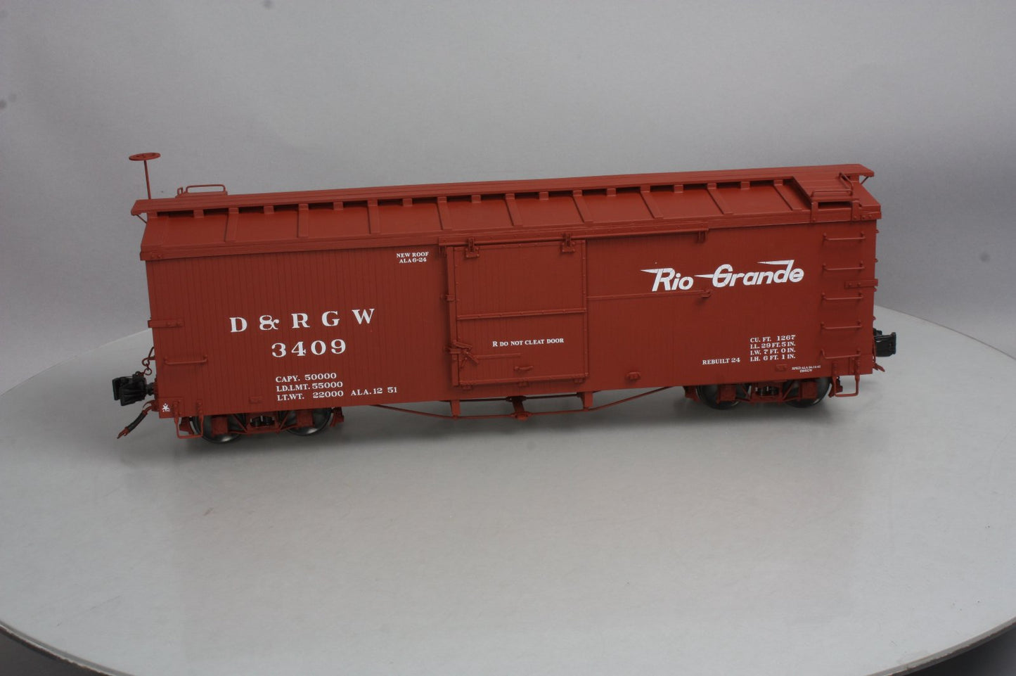 AMS AM31-117 G Scale D&RGW Boxcar #3409 (Metal Wheels) LN/Box