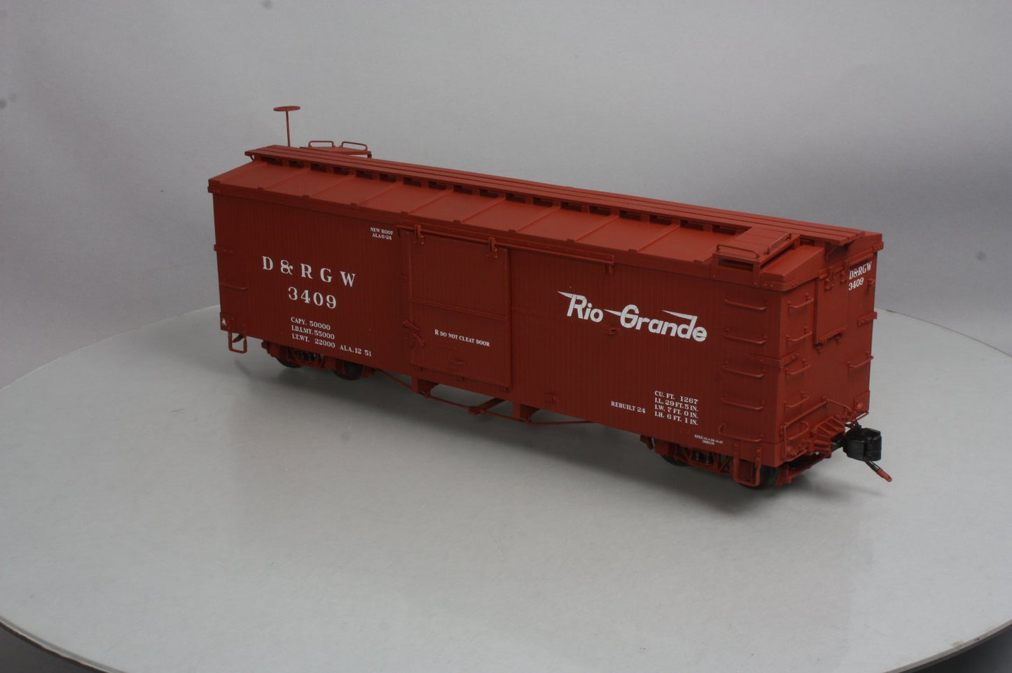 AMS AM31-117 G Scale D&RGW Boxcar #3409 (Metal Wheels) LN/Box