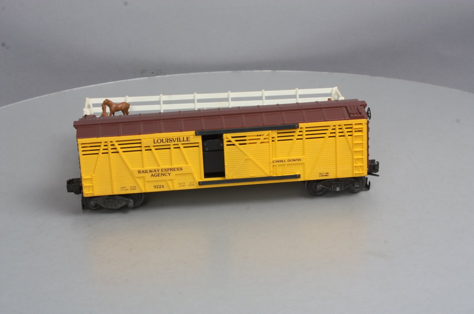 Lionel 6-9224 O Gauge REA Churchill Downs Operating Horse Car Set VG/Box