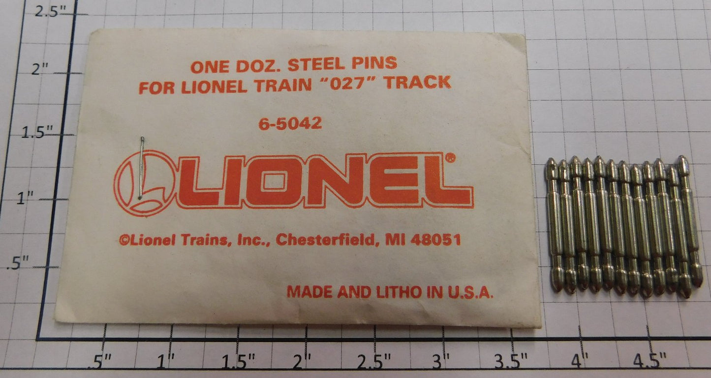Lionel 6-5042 027 Gauge Fundimensions Steel Track Pins (Envelope of 12)