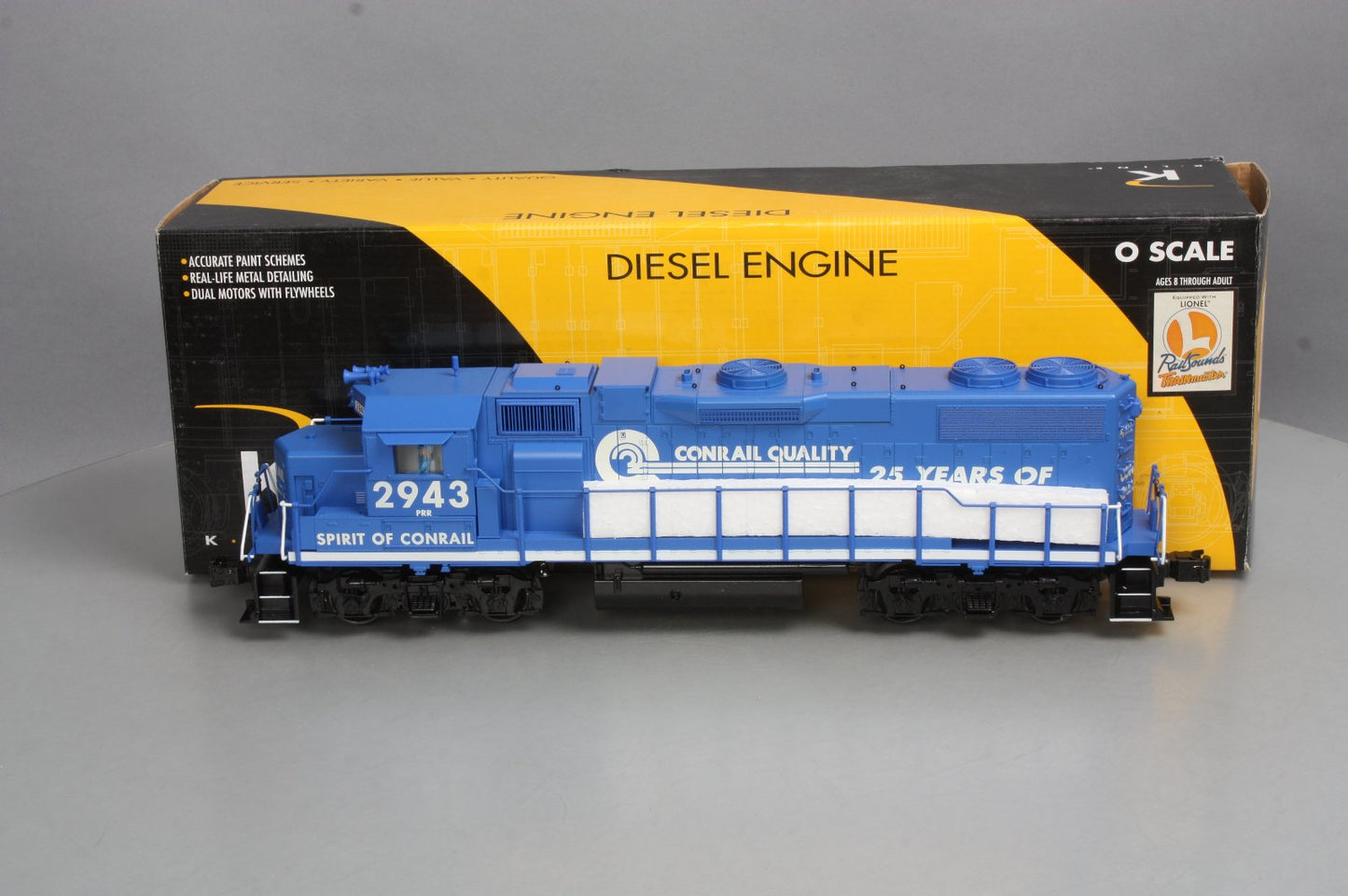 K-Line K2407-2943 O Conrail "Spirit of Conrail" GP38 Diesel Locomotive #2943 LN/Box