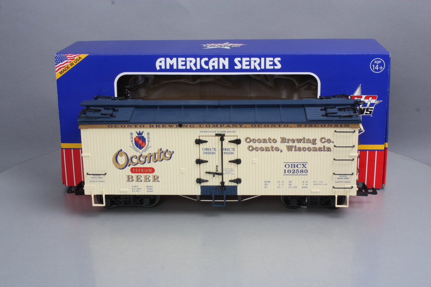USA Trains R16403 G Scale Oconto Beer Refrigerator Car