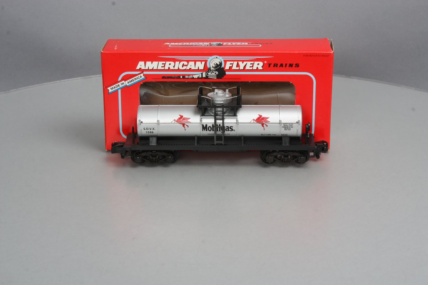 American Flyer 6-52095 S Gauge Mobil Gas NASG 1996 Tank Car #1596 LN/Box