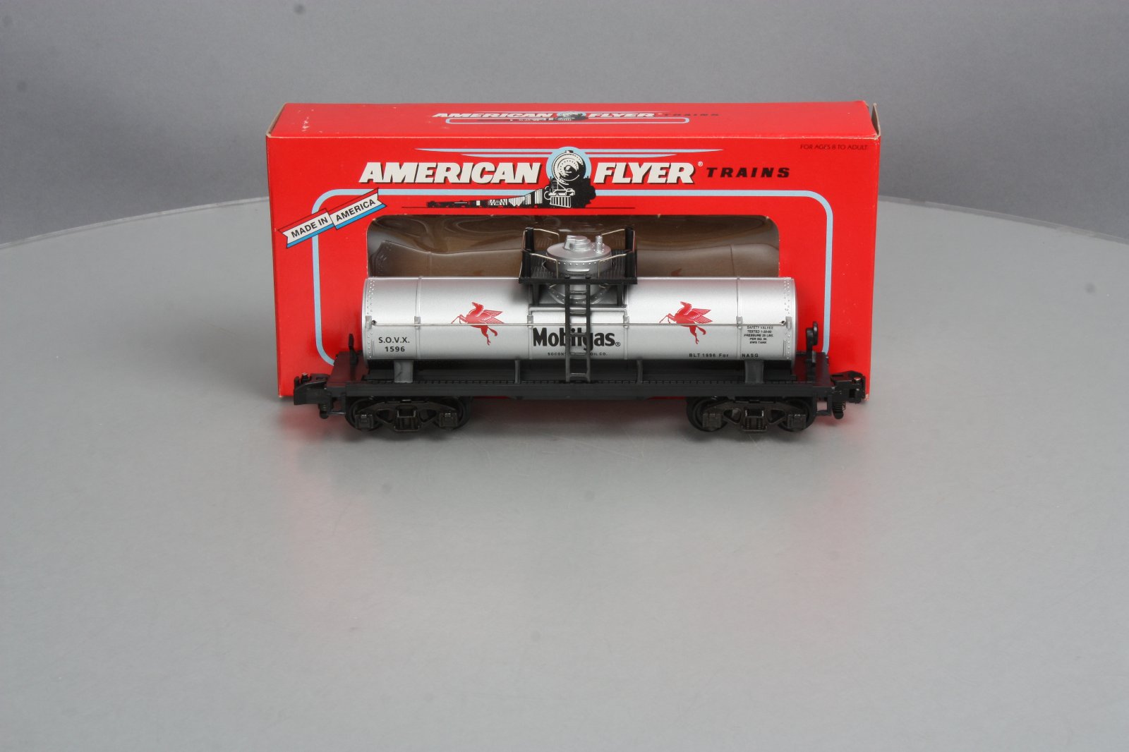 American Flyer 6-52095 S Gauge Mobil Gas NASG 1996 Tank Car #1596 LN/Box