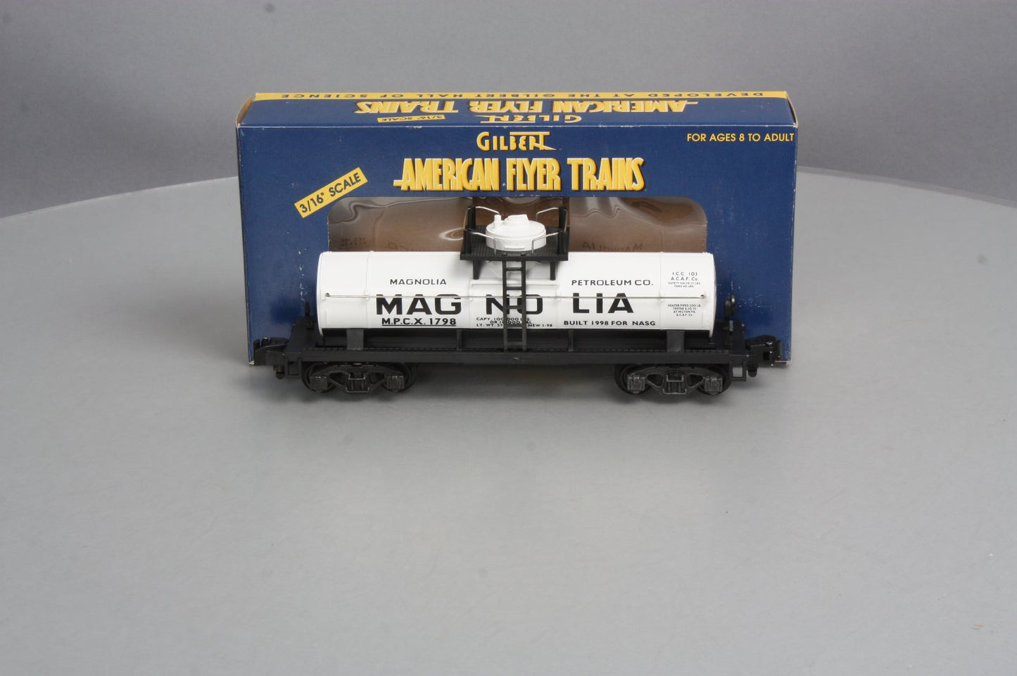 American Flyer 6-48211 S Gauge NASG 1998 Magnolia Single Dome Tank Car #1798 LN/Box