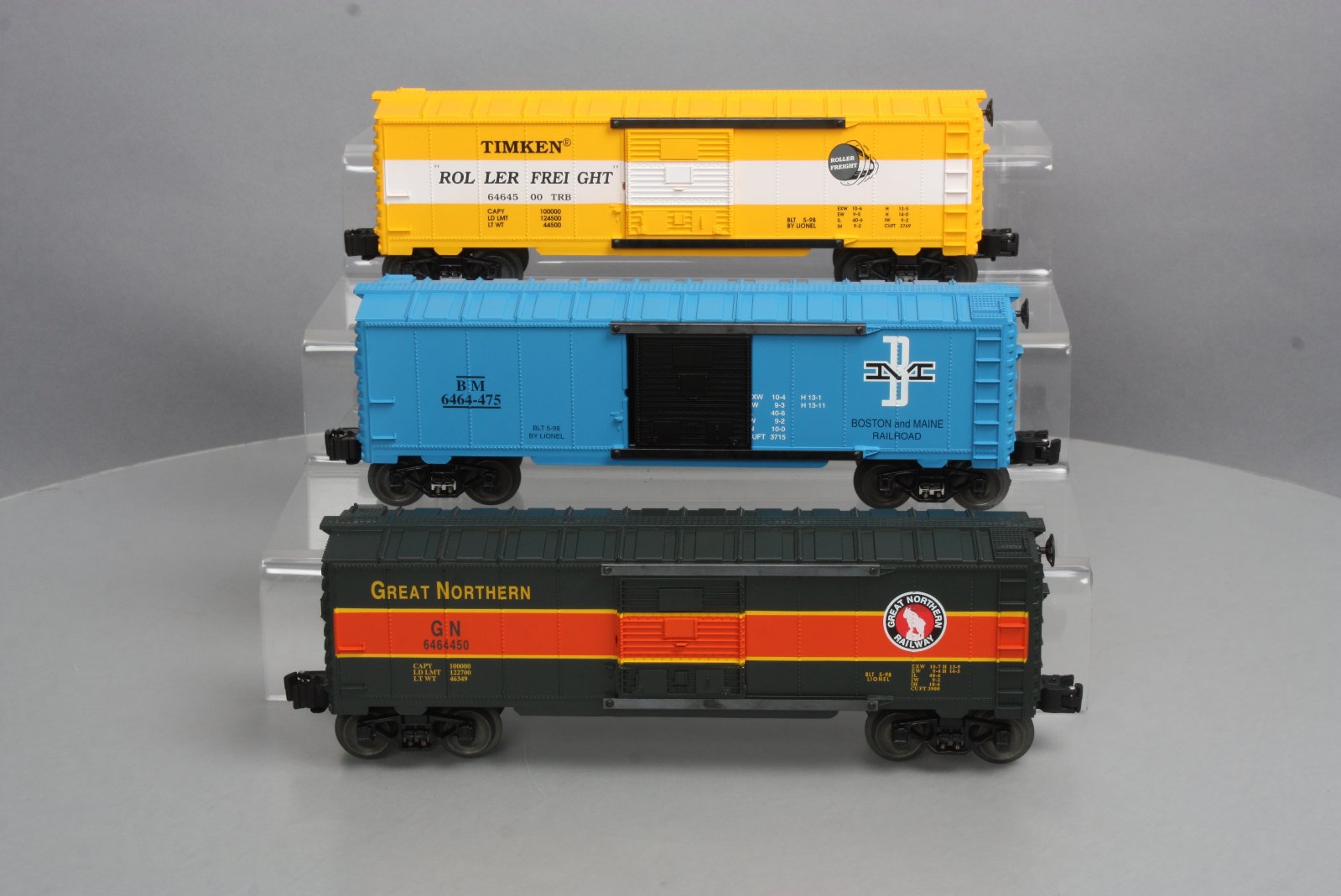 Lionel 6-29209 O Gauge 6464 Series VII Boxcars (Set of 3) LN/Box